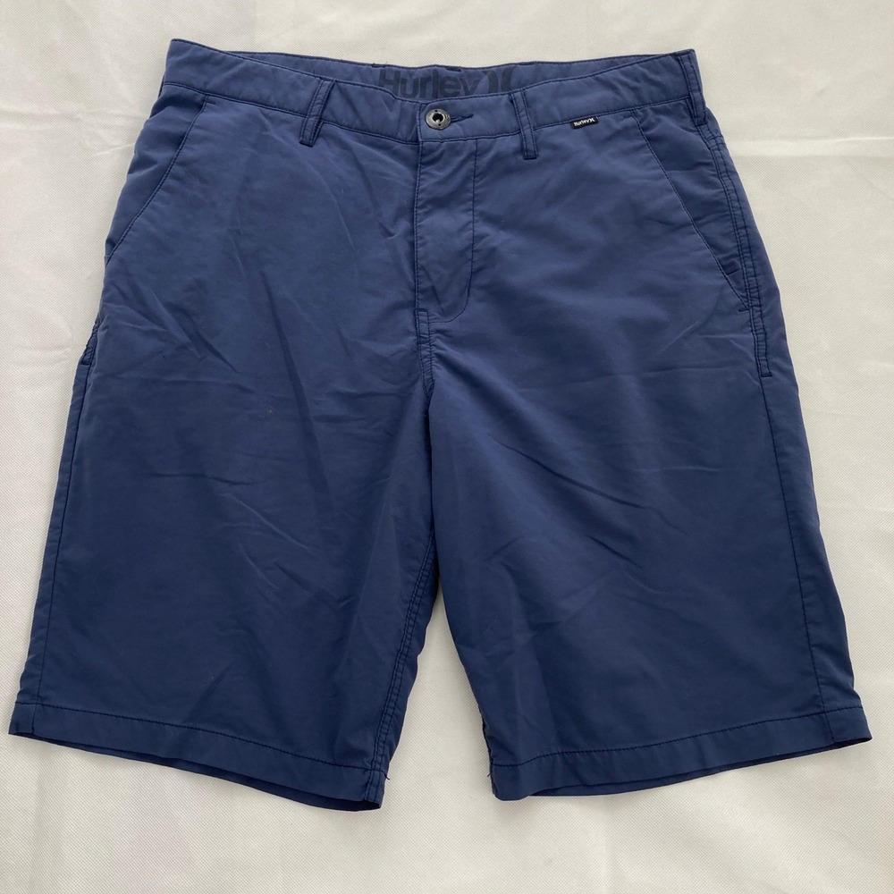 Hurley Nike Dri-FIT Chino Shorts Mens 31 Navy Blue Walk Shorts Casual Athletic